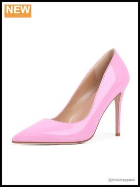 Richealnana Pointed Toe Stiletto Pumps 4IN Slip-On Dress Heels